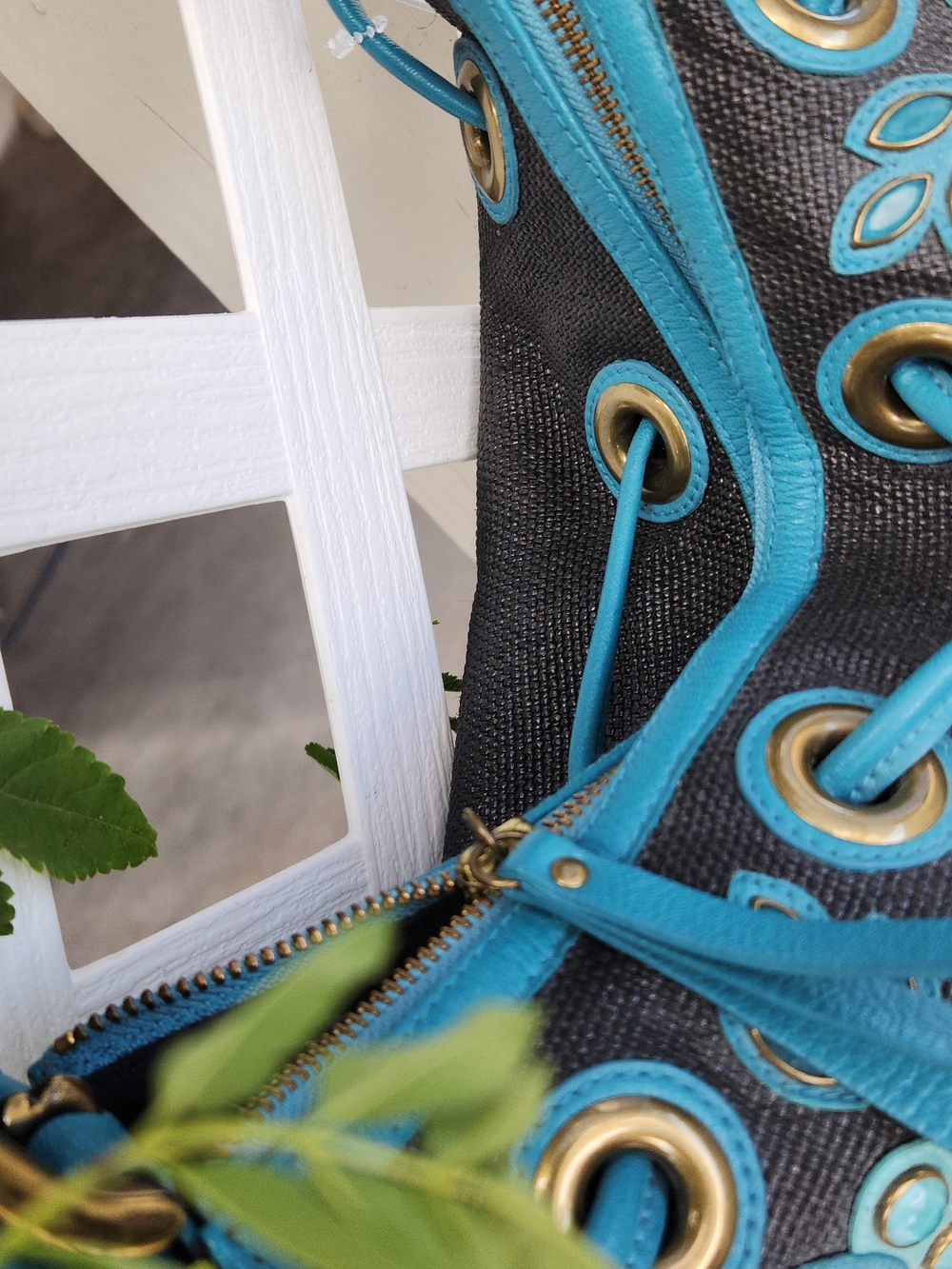 Isabella FLORE Teal Embroidered Tassel Shoulder Bag - Women - Picture 2 of 6